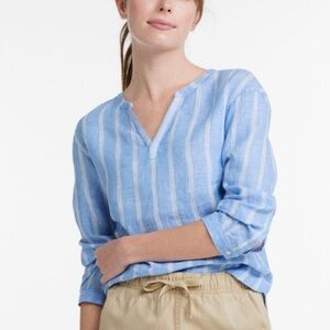NWT L.L. Bean Women’s 100% Linen Splitneck Tunic Size XL